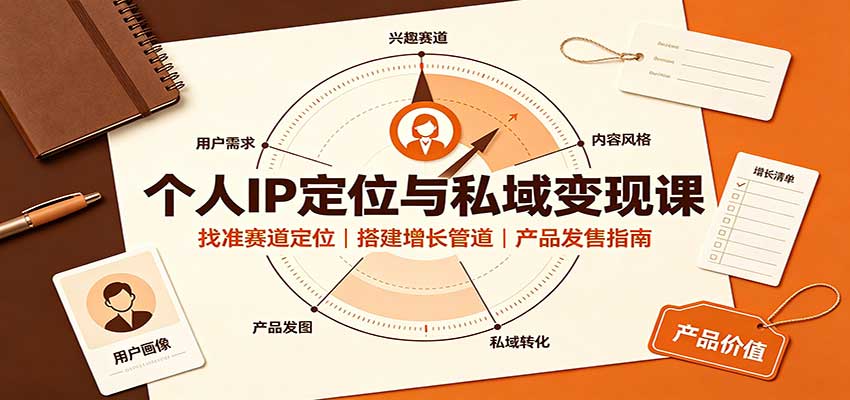 个人IP定位与私域变现课：找准赛道定位，搭建增长管道，产品发售指南-小本创业副业项目推荐_零成本在家赚钱项目_中赚网