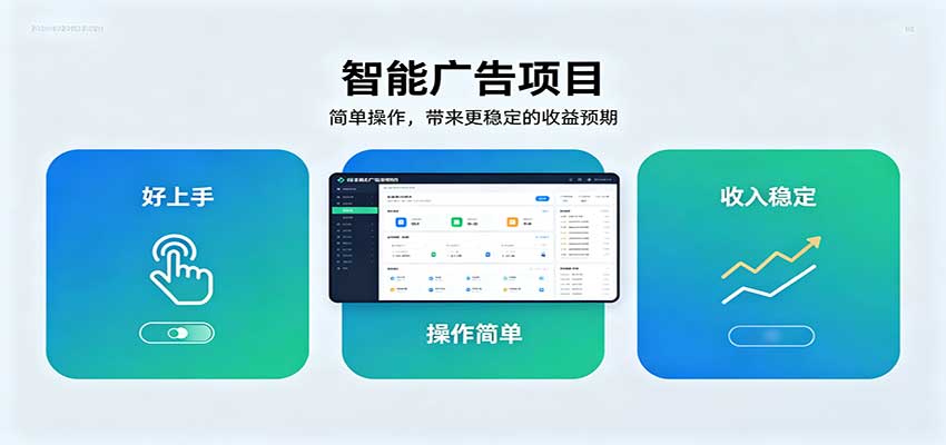 智能广告挂机项目，操作简单上手快，收益稳定可持续。稳定日入300+-小本创业副业项目推荐_零成本在家赚钱项目_中赚网
