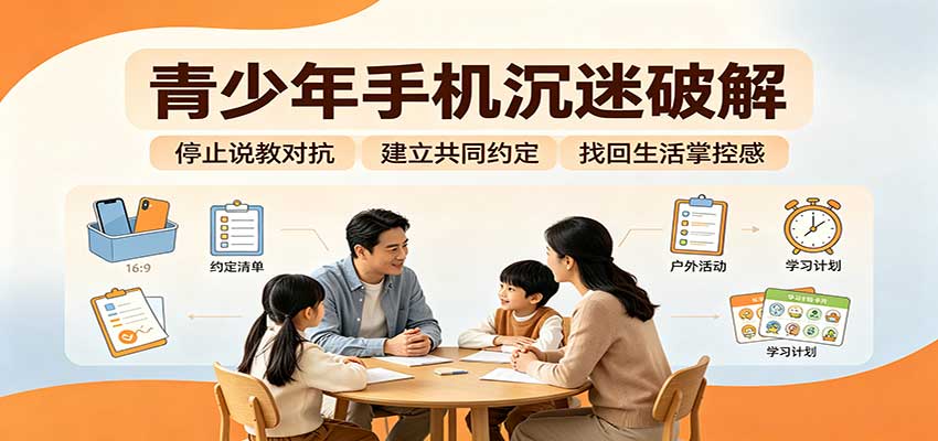 青少年手机沉迷破解：跳出管控说教思维，六步法引导孩子夺回注意力掌控权-小本创业副业项目推荐_零成本在家赚钱项目_中赚网