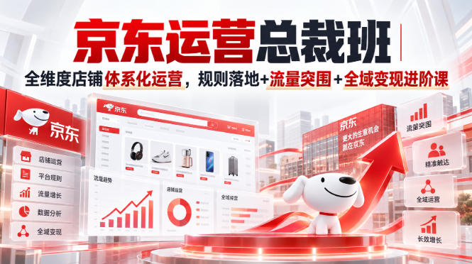 京东运营总裁班｜全维度店铺体系化运营，规则落地+流量突围+全域变现进阶课-小本创业副业项目推荐_零成本在家赚钱项目_中赚网