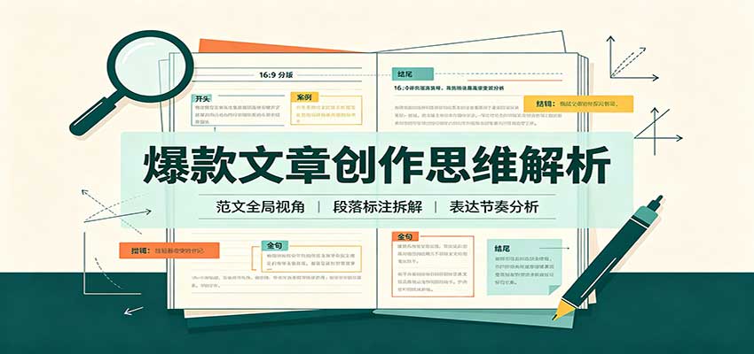 爆款文章创作思维解析：全局视角拆解范文，梳理行文逻辑，搭配真实拆文实操案例-小本创业副业项目推荐_零成本在家赚钱项目_中赚网
