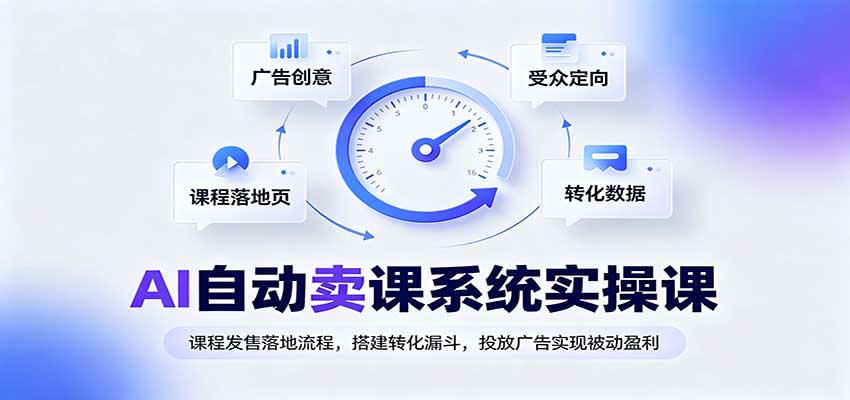 AI自动卖课系统实操课：课程发售落地流程，搭建转化漏斗，投放广告实现被动盈利-小本创业副业项目推荐_零成本在家赚钱项目_中赚网