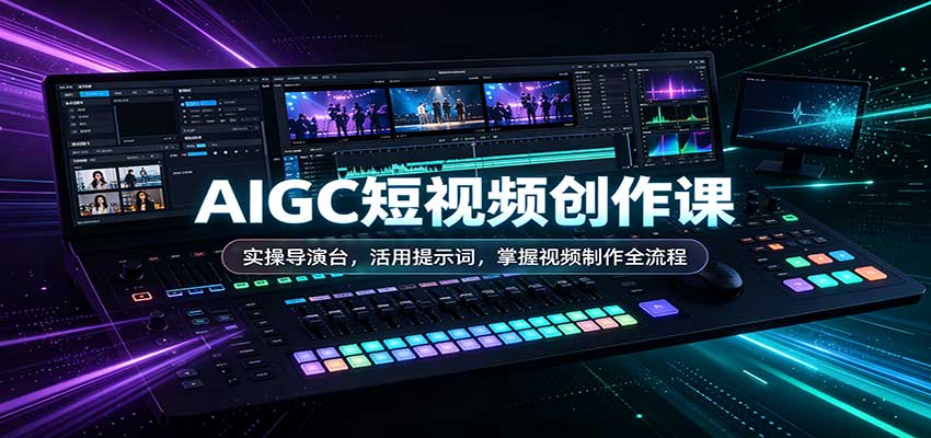 AIGC短视频创作课：实操导演台，活用提示词，掌握视频制作全流程-小本创业副业项目推荐_零成本在家赚钱项目_中赚网