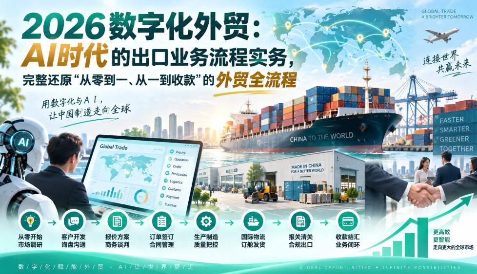 2026数字化外贸：AI时代的出口业务流程实务，完整还原”从零到一、从一到收款”的外贸全流程-小本创业副业项目推荐_零成本在家赚钱项目_中赚网