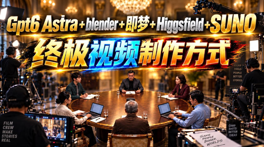 GPT-6 Astra+Blender+即梦+Higgsfield+Suno=终极视频制作方式！-小本创业副业项目推荐_零成本在家赚钱项目_中赚网