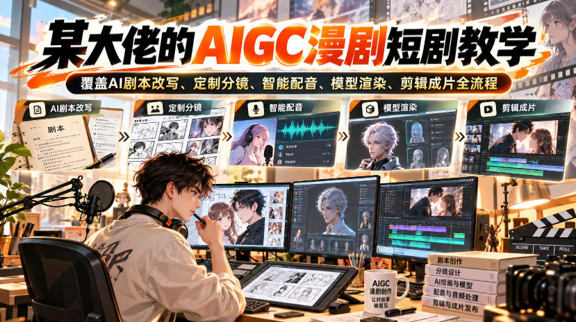 某大佬的AIGC漫剧短剧教学，覆盖AI剧本改写、定制分镜、智能配音、模型渲染、剪辑成片全流程-小本创业副业项目推荐_零成本在家赚钱项目_中赚网