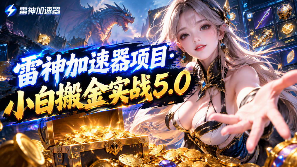 雷神加速器项目·小白搬金实战5.0，抖音W播100-150r，小白入局一天也能几十r-小本创业副业项目推荐_零成本在家赚钱项目_中赚网