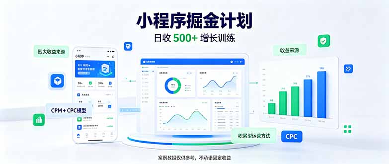 一部手机日入500+，微信小程序掘金计划，四种收入来源，长期稳定可靠-小本创业副业项目推荐_零成本在家赚钱项目_中赚网