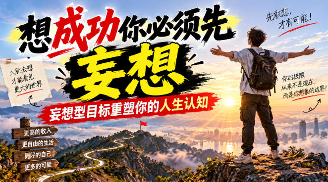 付费文章：想成功你必须先妄想，妄想型目标重塑你的人生认知-小本创业副业项目推荐_零成本在家赚钱项目_中赚网
