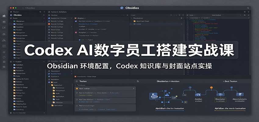 Codex AI数字员工搭建实战课：Obsidian 环境配置，Codex 知识库与封面站点实操-小本创业副业项目推荐_零成本在家赚钱项目_中赚网