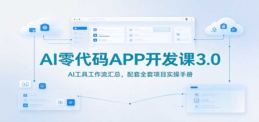 AI零代码APP开发课3.0：AI工具工作流汇总，配套全套项目实操手册-小本创业副业项目推荐_零成本在家赚钱项目_中赚网