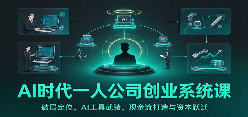 AI时代一人公司创业系统课：破局定位，AI工具武装，现金流打造与资本跃迁-小本创业副业项目推荐_零成本在家赚钱项目_中赚网