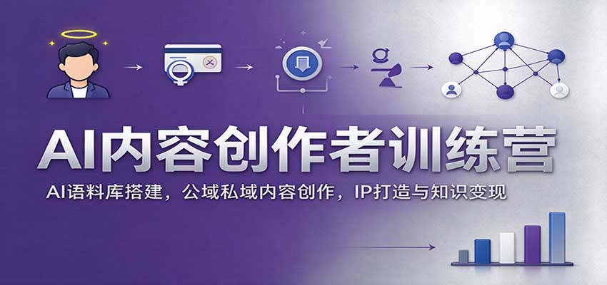 AI内容创作者训练营：AI语料库搭建，公域私域内容创作，IP打造与知识变现-小本创业副业项目推荐_零成本在家赚钱项目_中赚网