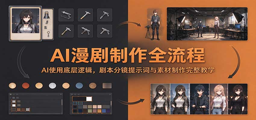 AI漫剧制作全流程：AI使用底层逻辑，剧本分镜提示词与素材制作完整教学-小本创业副业项目推荐_零成本在家赚钱项目_中赚网