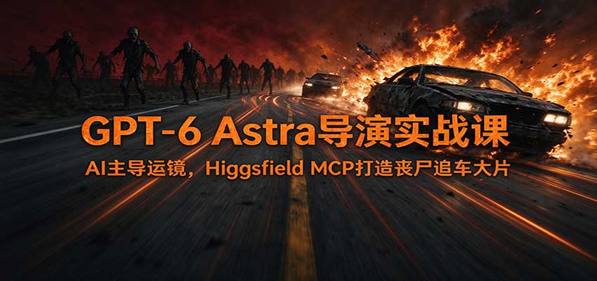 GPT-6 Astra导演实战课：AI主导运镜，Higgsfield MCP打造丧尸追车大片-小本创业副业项目推荐_零成本在家赚钱项目_中赚网
