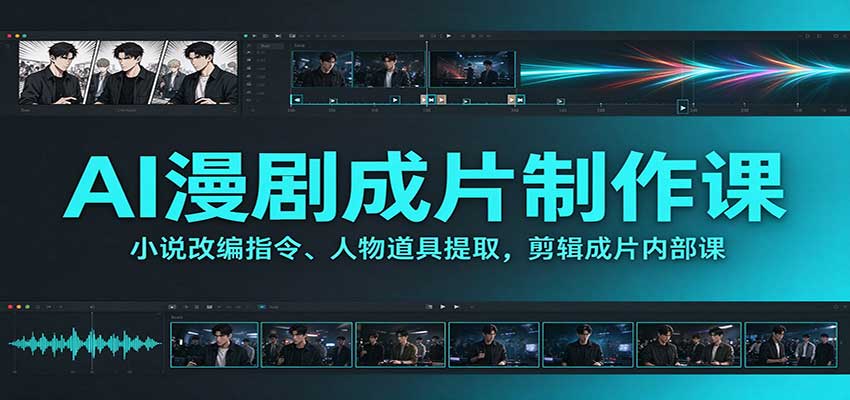 AI漫剧成片制作课：小说改编指令、人物道具提取，剪辑成片全流程-小本创业副业项目推荐_零成本在家赚钱项目_中赚网