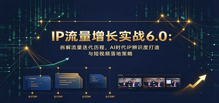 IP流量增长实战6.0：拆解流量迭代历程，AI时代IP辨识度打造与短视频落地策略-小本创业副业项目推荐_零成本在家赚钱项目_中赚网