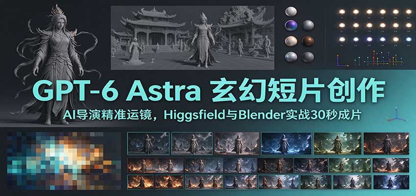 GPT-6 Astra 玄幻短片创作：AI导演精准运镜，Higgsfield与Blender实战30秒成片-小本创业副业项目推荐_零成本在家赚钱项目_中赚网