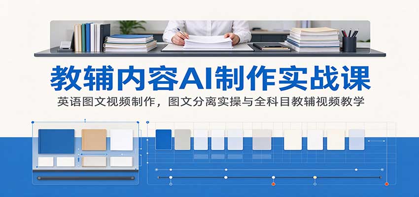 AI制作教辅内容实战课：英语图文视频制作，图文分离实操与全科目教辅视频教学-小本创业副业项目推荐_零成本在家赚钱项目_中赚网
