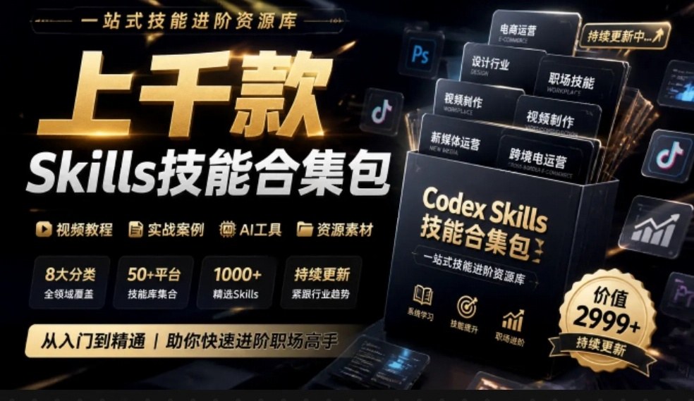 真值得收藏了，这次！上千款AI Skills技能直接被人打包好了，给AI工具备下了一整间技能商店-小本创业副业项目推荐_零成本在家赚钱项目_中赚网